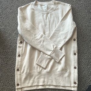 St. John Bay cream sweater with buttons down the side